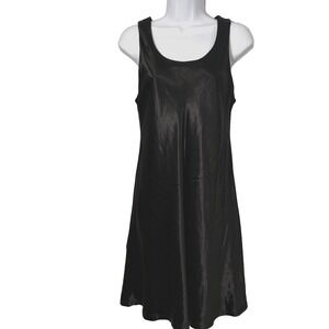 Vintage 90s Henri Bendel Black Slip Cocktail Dress 8 (S) Bias Cut Classic Y2K